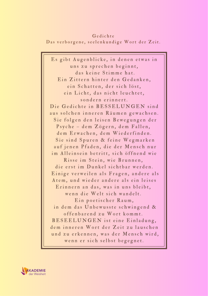 BESEELUNGEN - Das innere Wort der Zeit - hinten