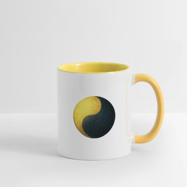 Yin & Yang - Gold & Schwarz - Tasse zweifarbig