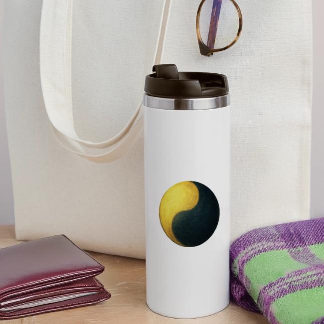 Yin und Yang - Gold & Schwarz - Panorama Thermobecher