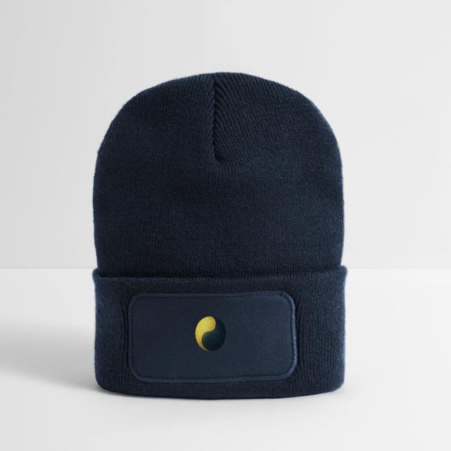 Yin und Yang - Gold & Schwarz - Recycelte Patch Beanie