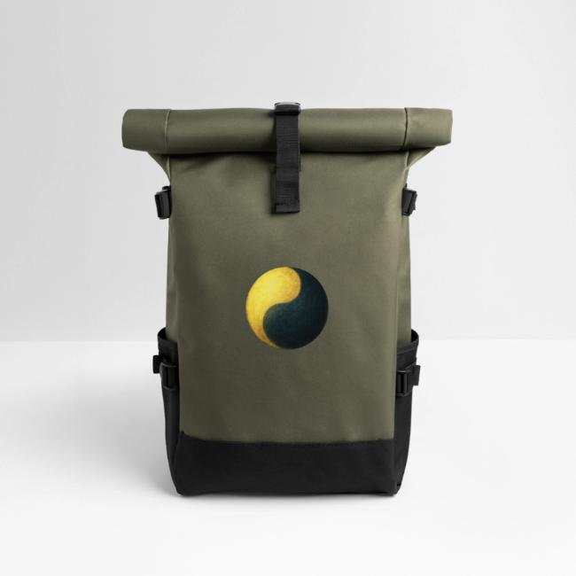 Yin und Yang - Gold & Schwarz - Rolltop Rucksack