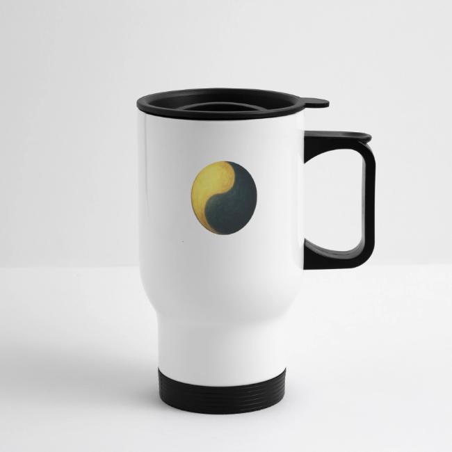 Yin und Yang - Gold & Schwarz - Thermobecher mit Tragegriff